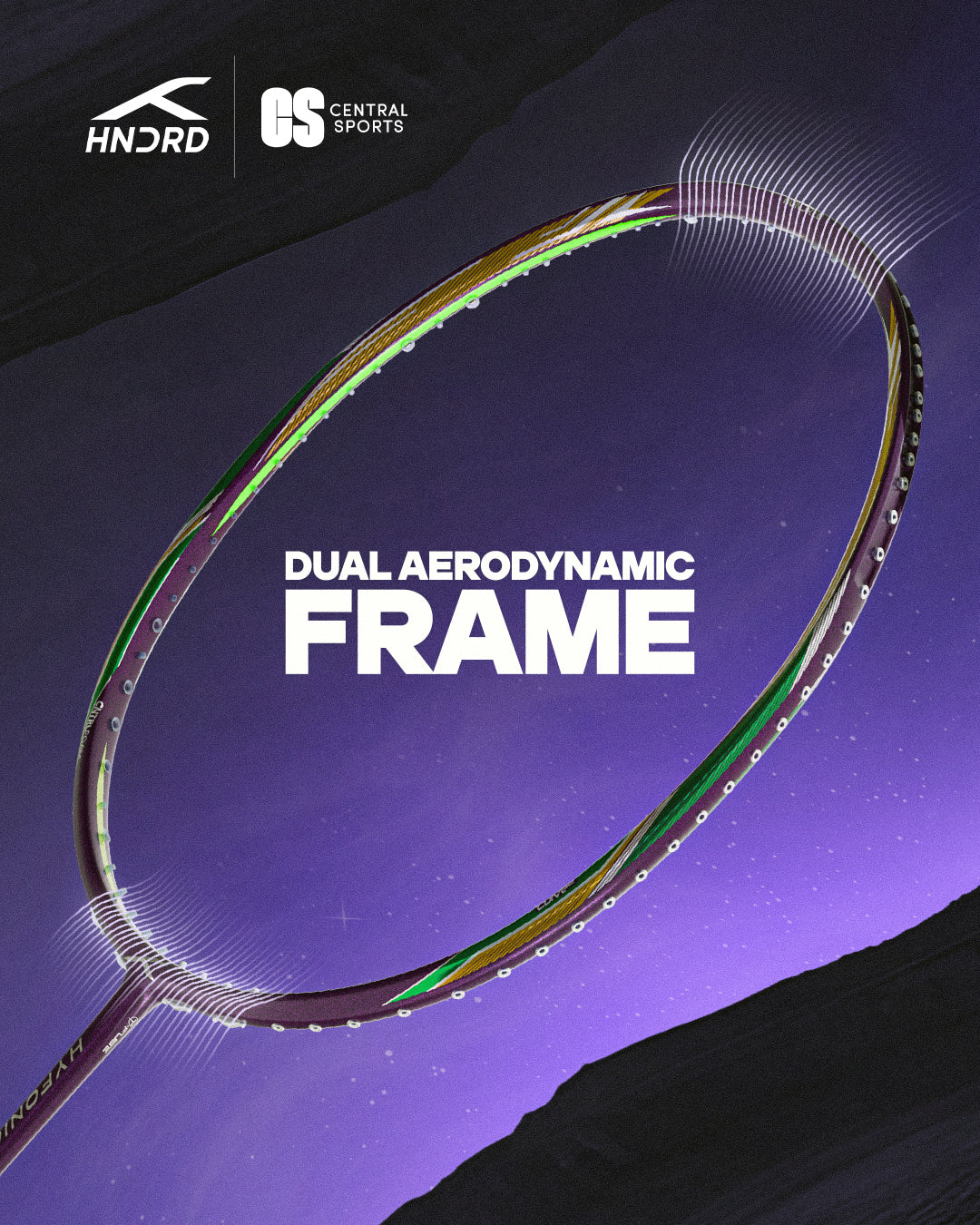 Hundred Hyfonic 7 Badminton Racket - Purple/Green