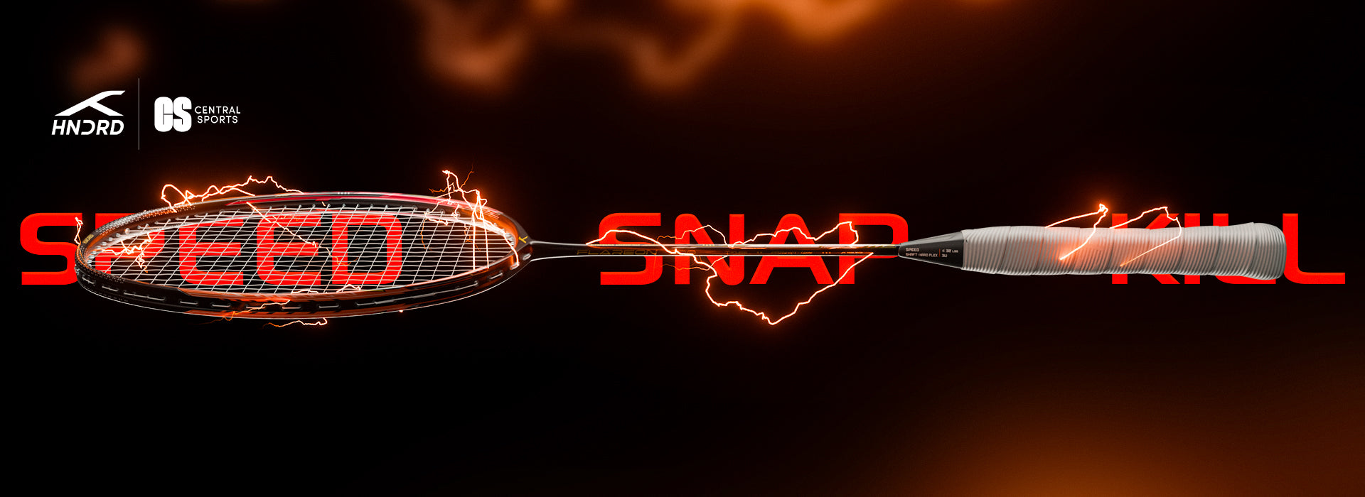 Hundred Flareon 700 Badminton Racket - Black/Orange Badminton Rackets Hundred