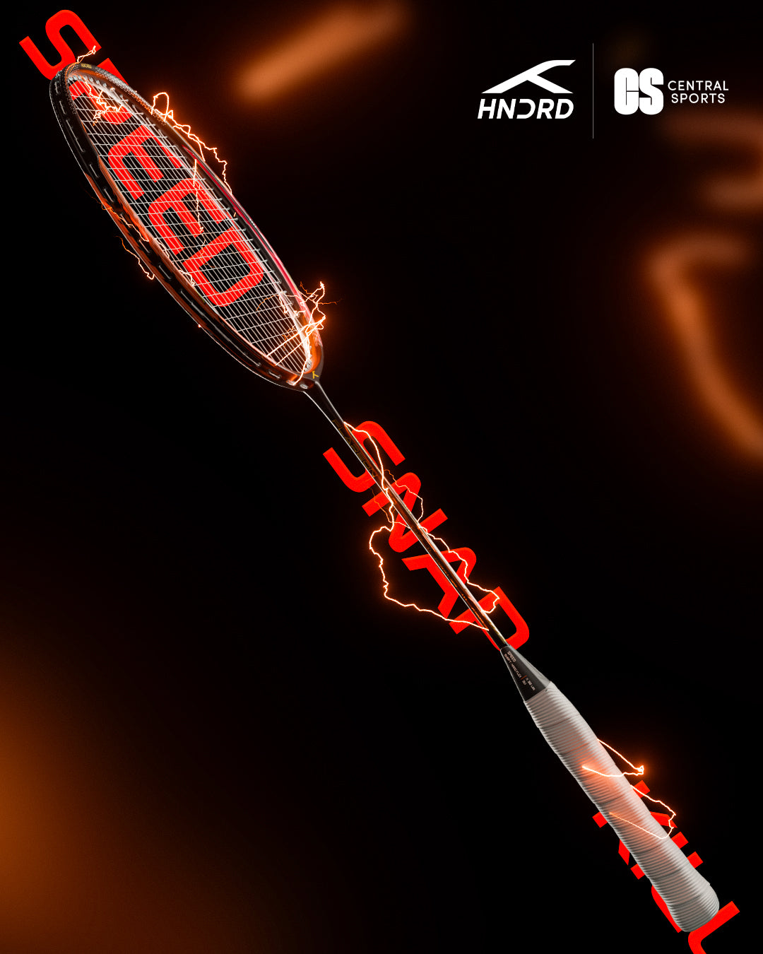 Hundred Flareon 700 Badminton Racket - Black/Orange Badminton Rackets Hundred