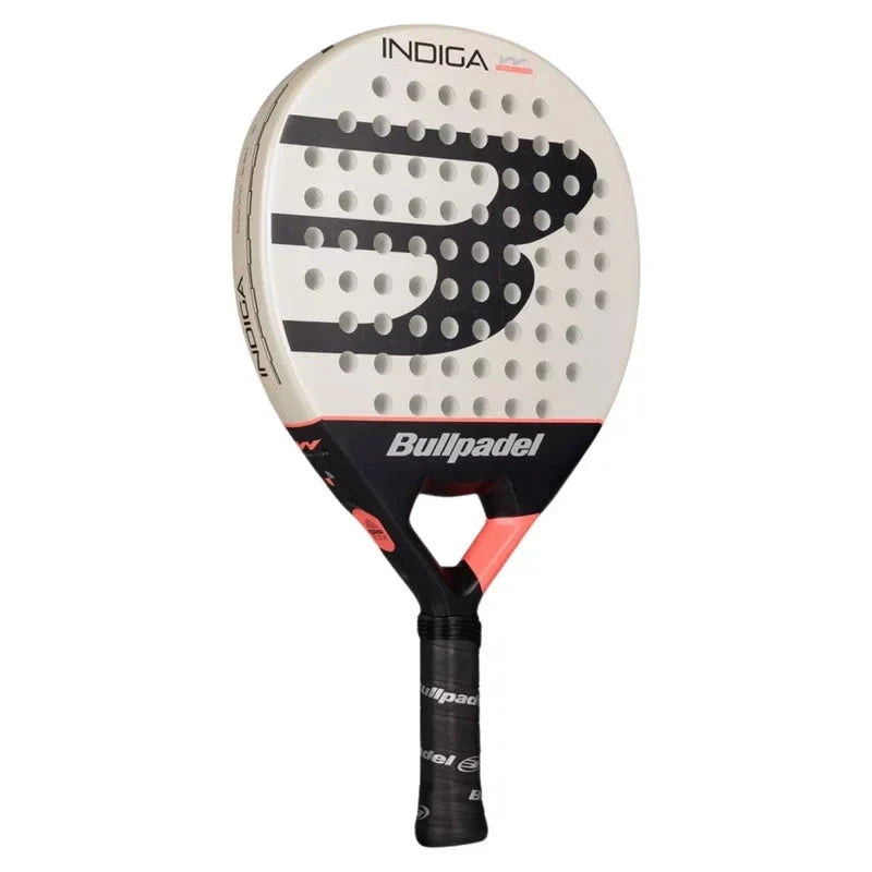 BullPadel Indiga Women 26 Padel Racket, Cream/Black, back view