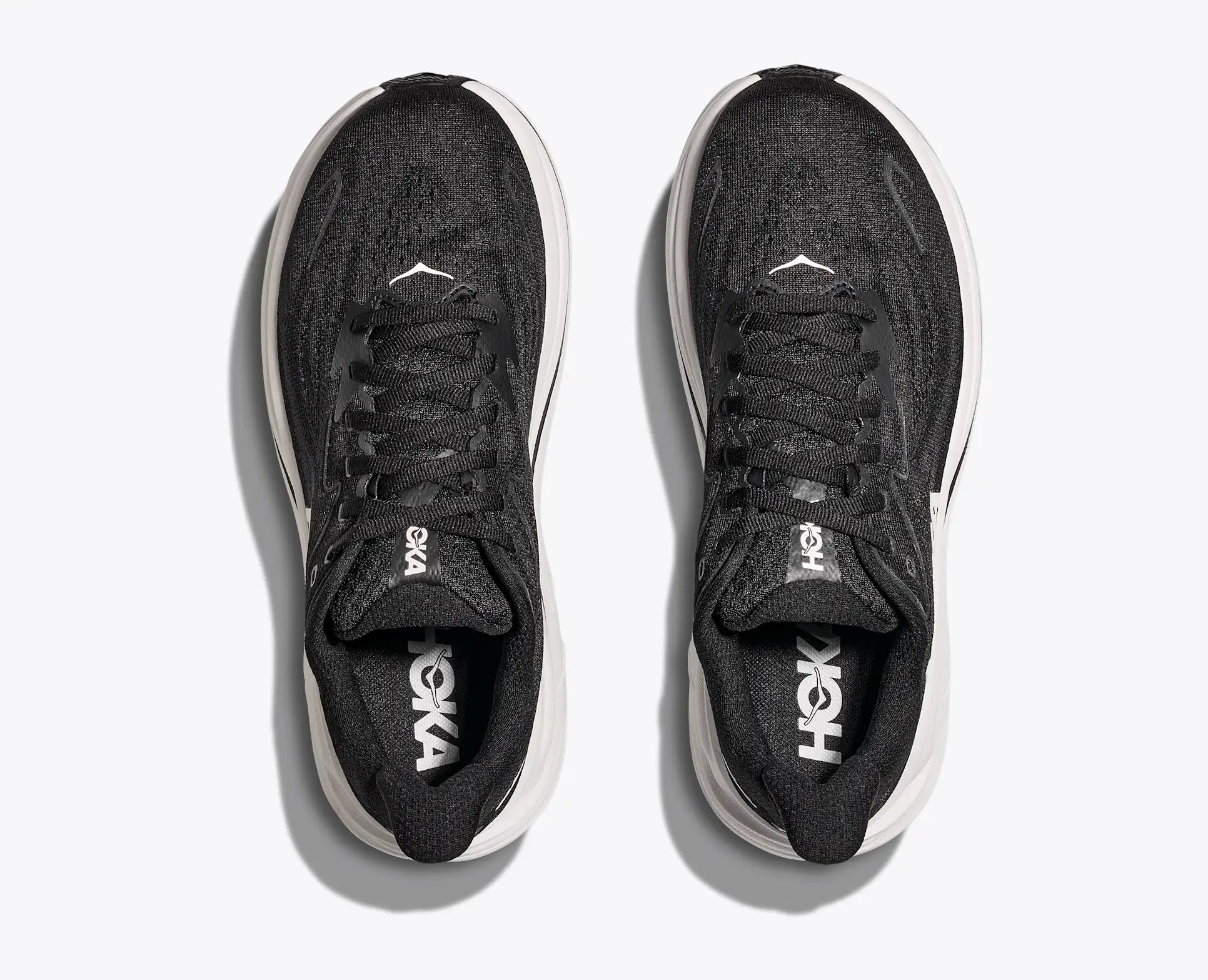 Hoka Clifton 10 Running Shoe Wide Men - Black/White Running Shoes Hoka