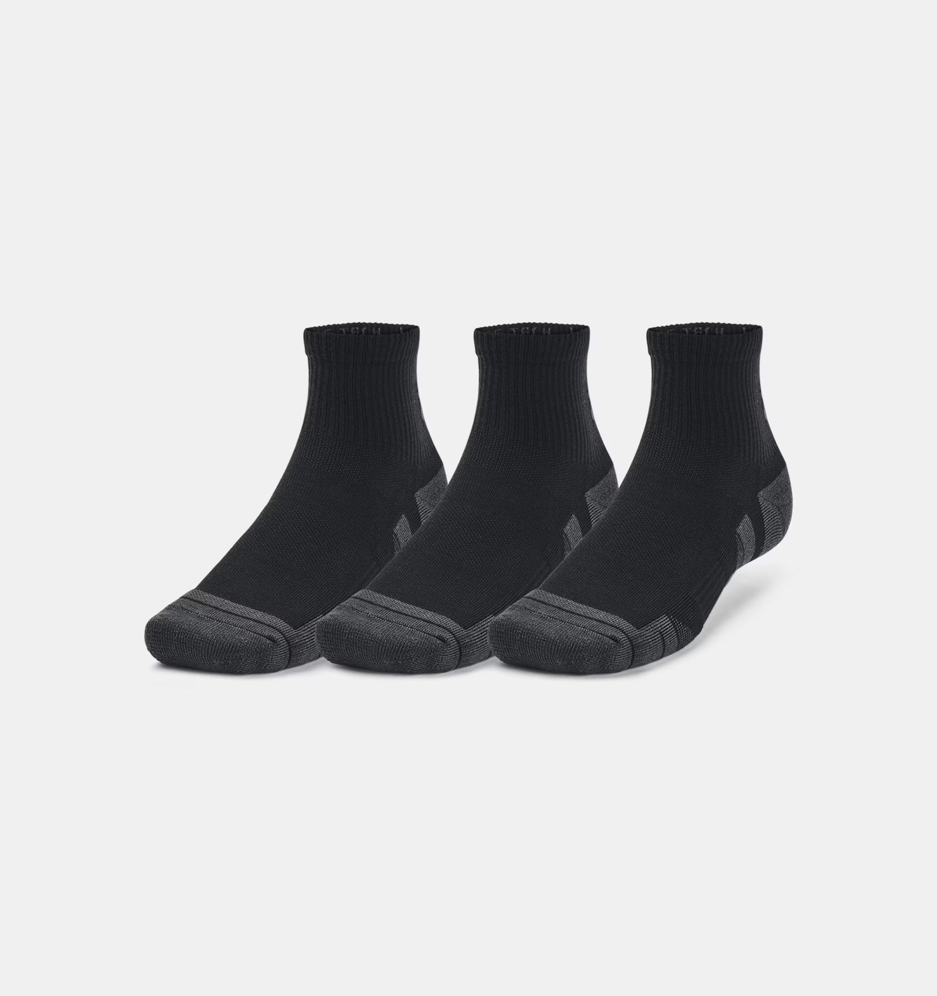 Under Armour Performance Tech 3pk Quarter Socks 1379510 001 BLACK BLACK Clearance Under Armour