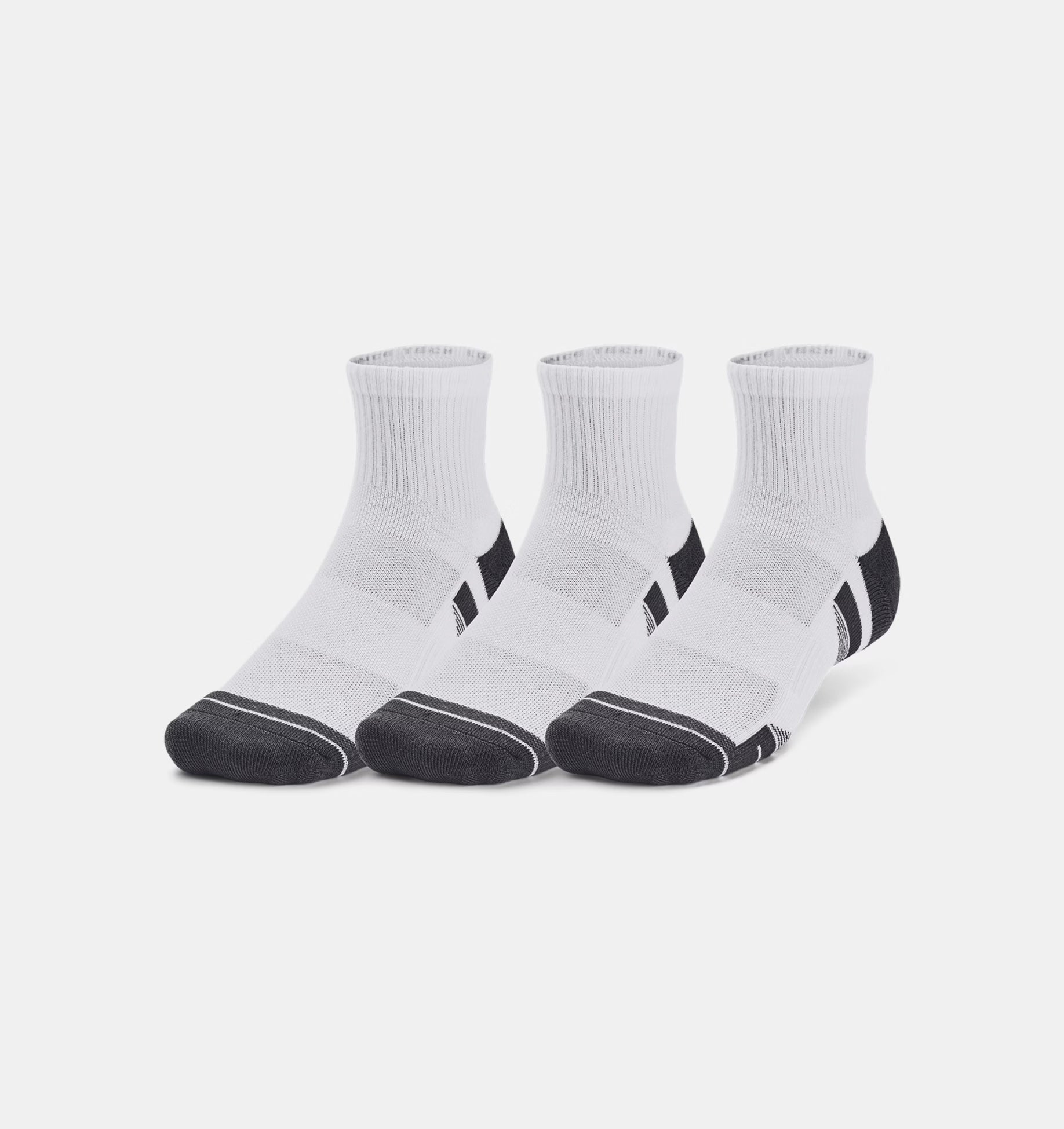 Under Armour Performance Tech 3pk Quarter Socks 1379510 100 WHITE WHITE Clearance Under Armour