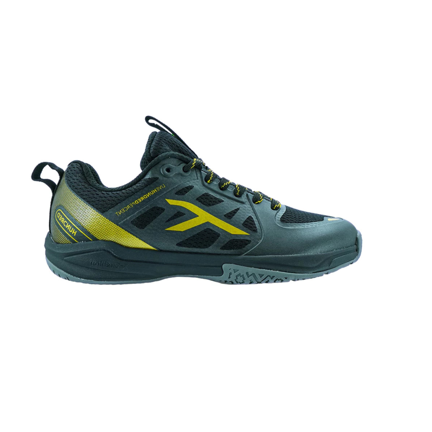 Hundred Velocity Z Badminton Shoes - Black/Gold Badminton Shoes Hundred