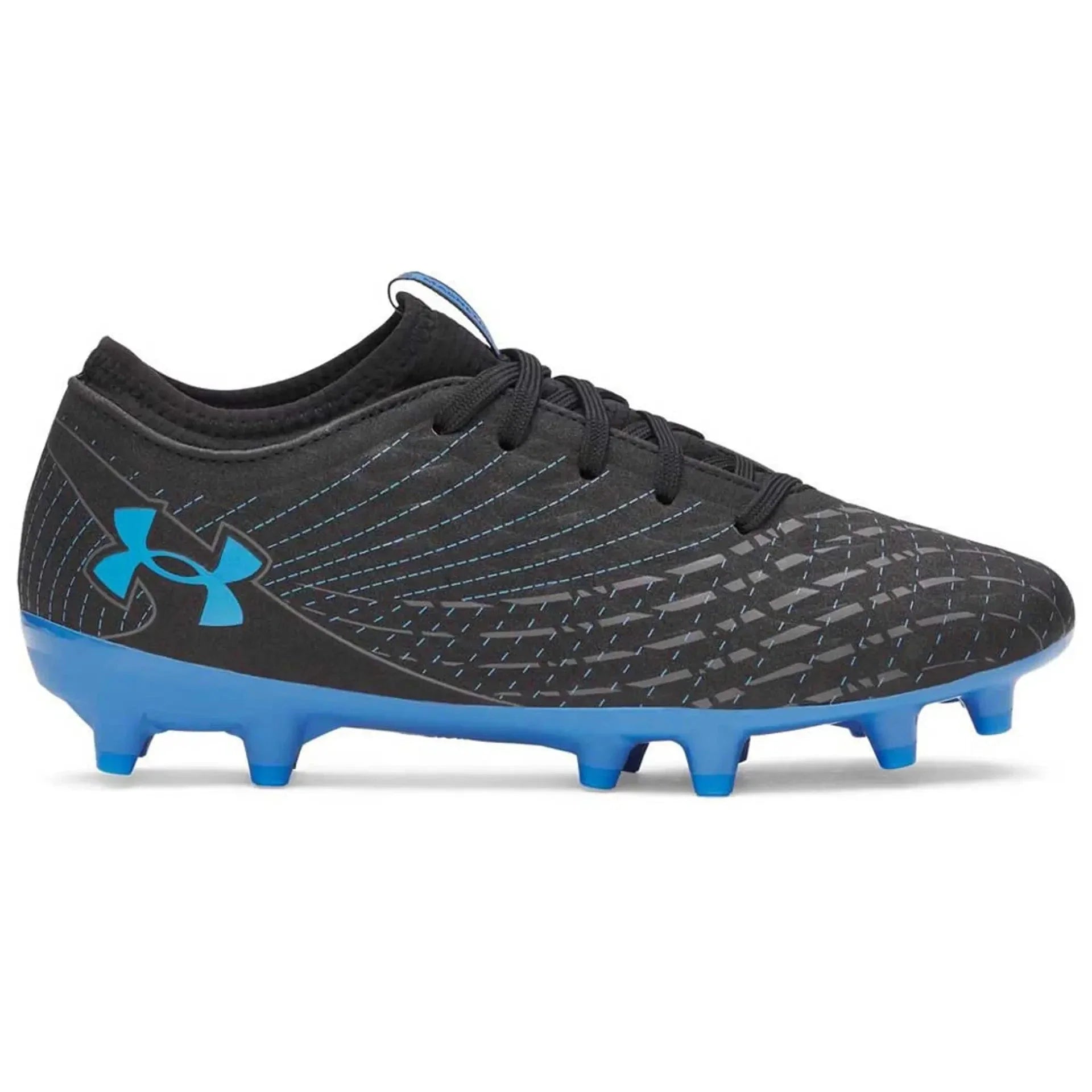 Under Armour Magnetico Select 5 FG Football Shoe Junior - Black/Blue Black Blue shoes Under Armour