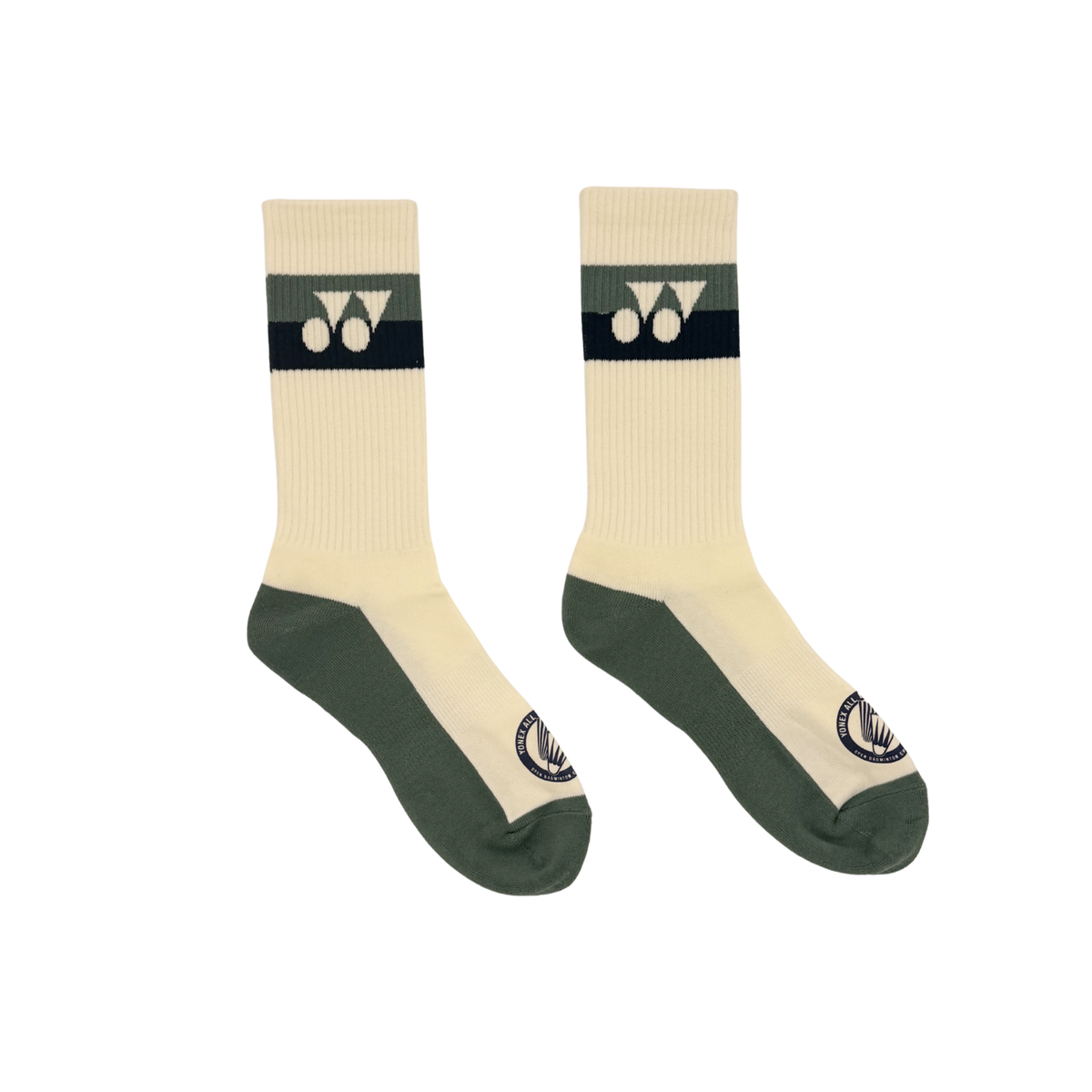 Yonex All England 1899 Crew Sock 26 Unisex - Cream Cream Clothing Yonex