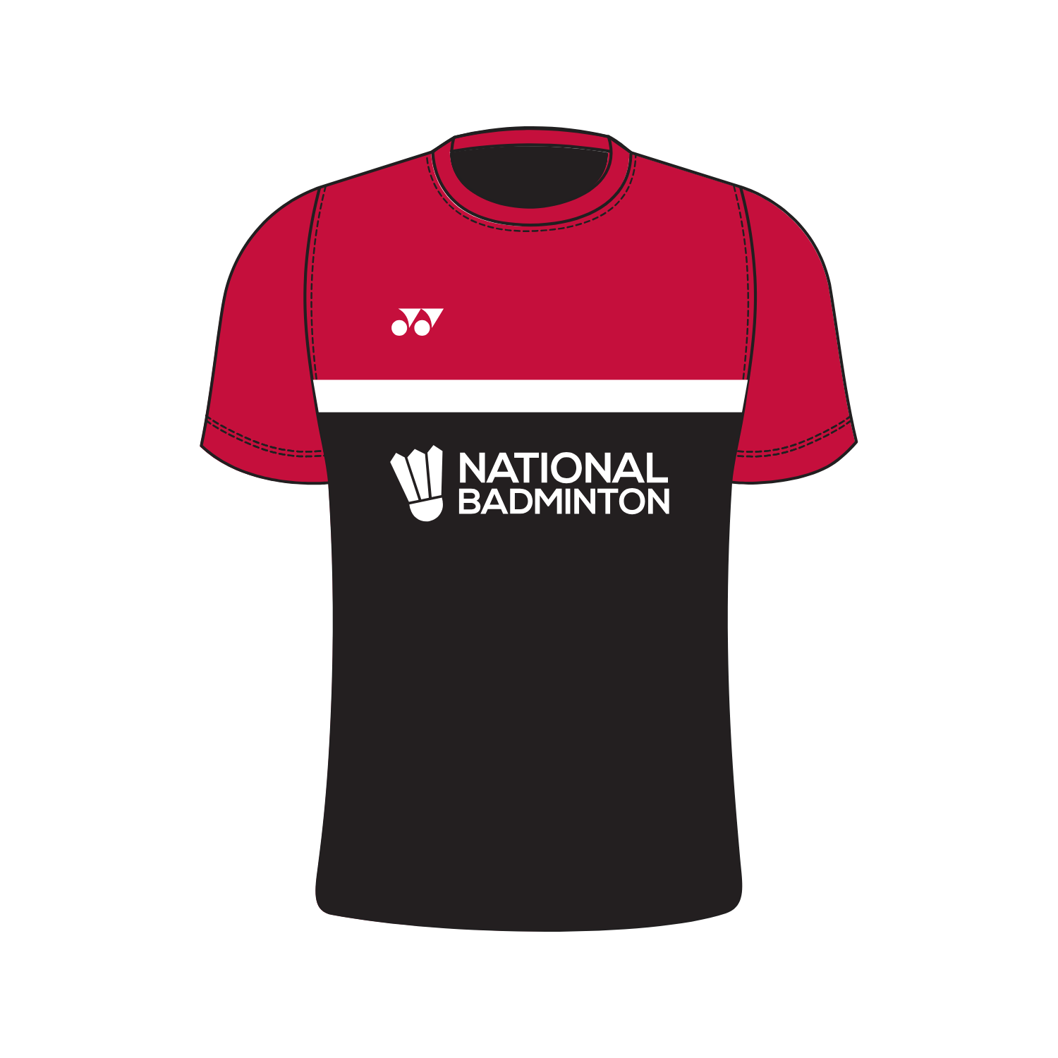National Badminton Yonex T006 Power Crew Neck T-Shirt Men - Red Clothing Yonex Teamwear