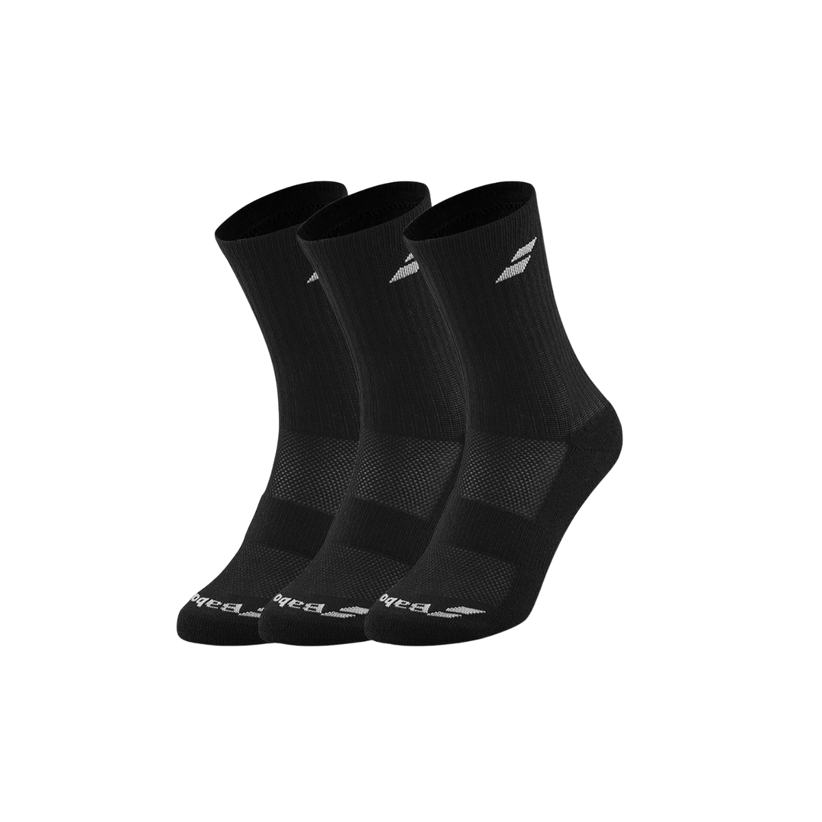 Babolat 3 Pairs Pack Socks Unisex (5UB1371) - White or Black Black Socks Babolat
