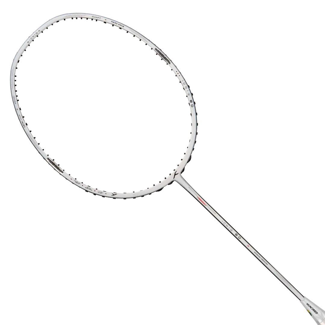 Hundred Ioniq 80 4U Badminton Racket - White/Black Badminton Rackets Hundred