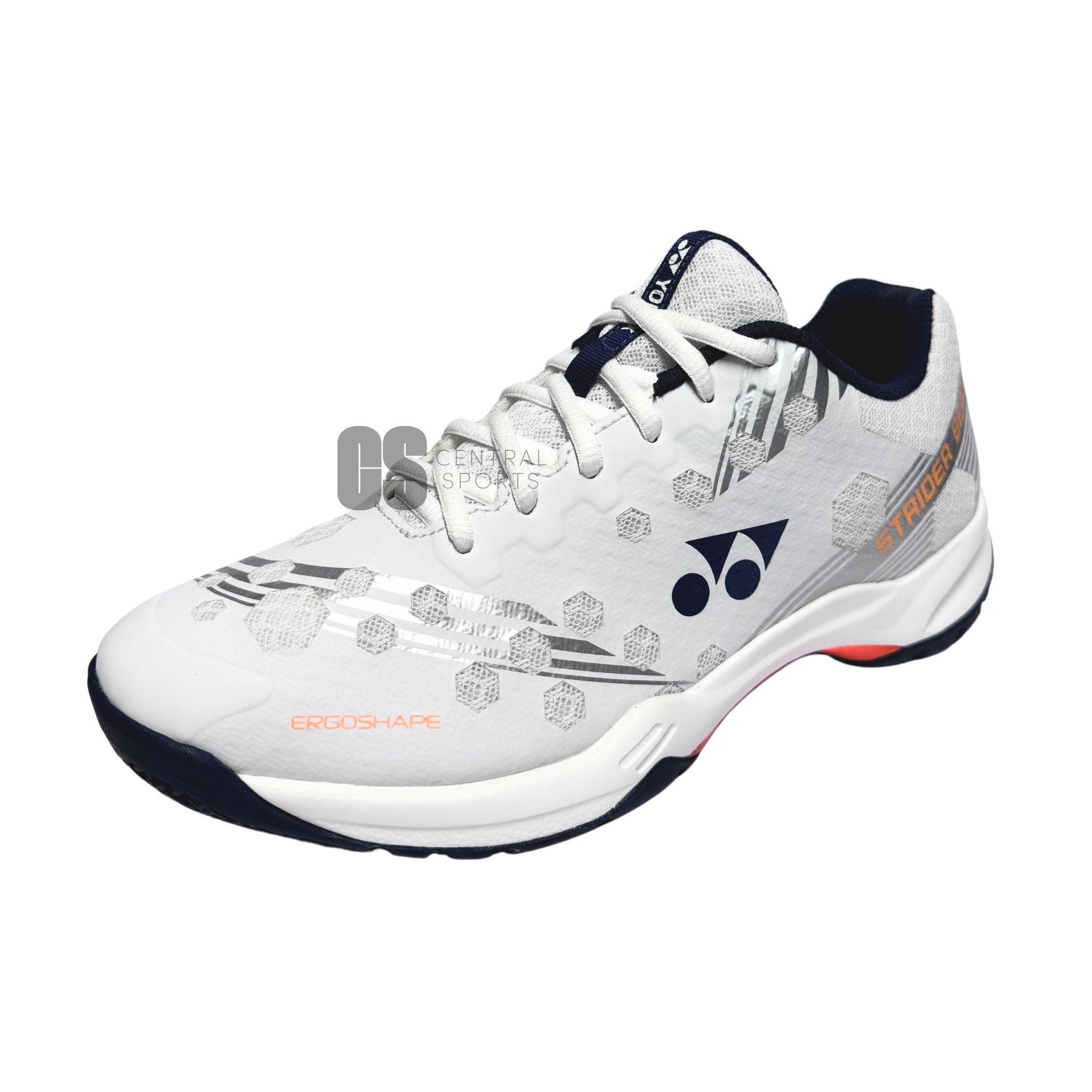 Yonex Power Cushion Strider Beat SHBSB1EX Badminton Shoes Mens (White/Orange) Badminton Shoes Yonex