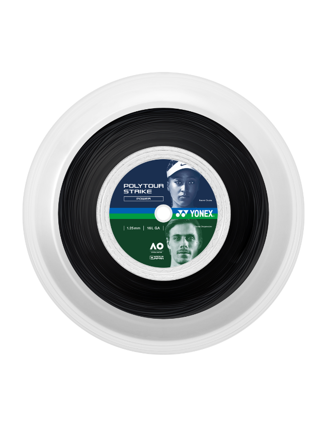 Yonex Polytour Strike 1.25mm 200m Reel Tennis String 200m Reel COOL BLACK String (Reel) Yonex