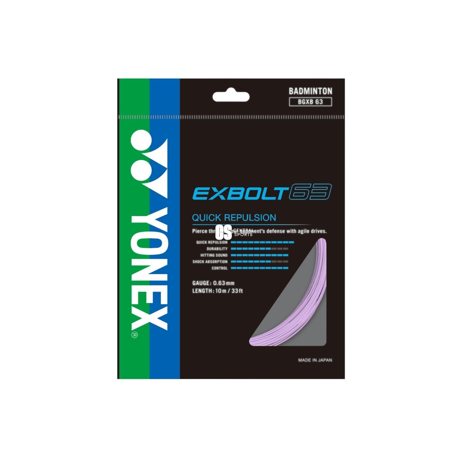 Yonex Exbolt 63 Badminton String (10m Set) Lavender String (Packs) Yonex