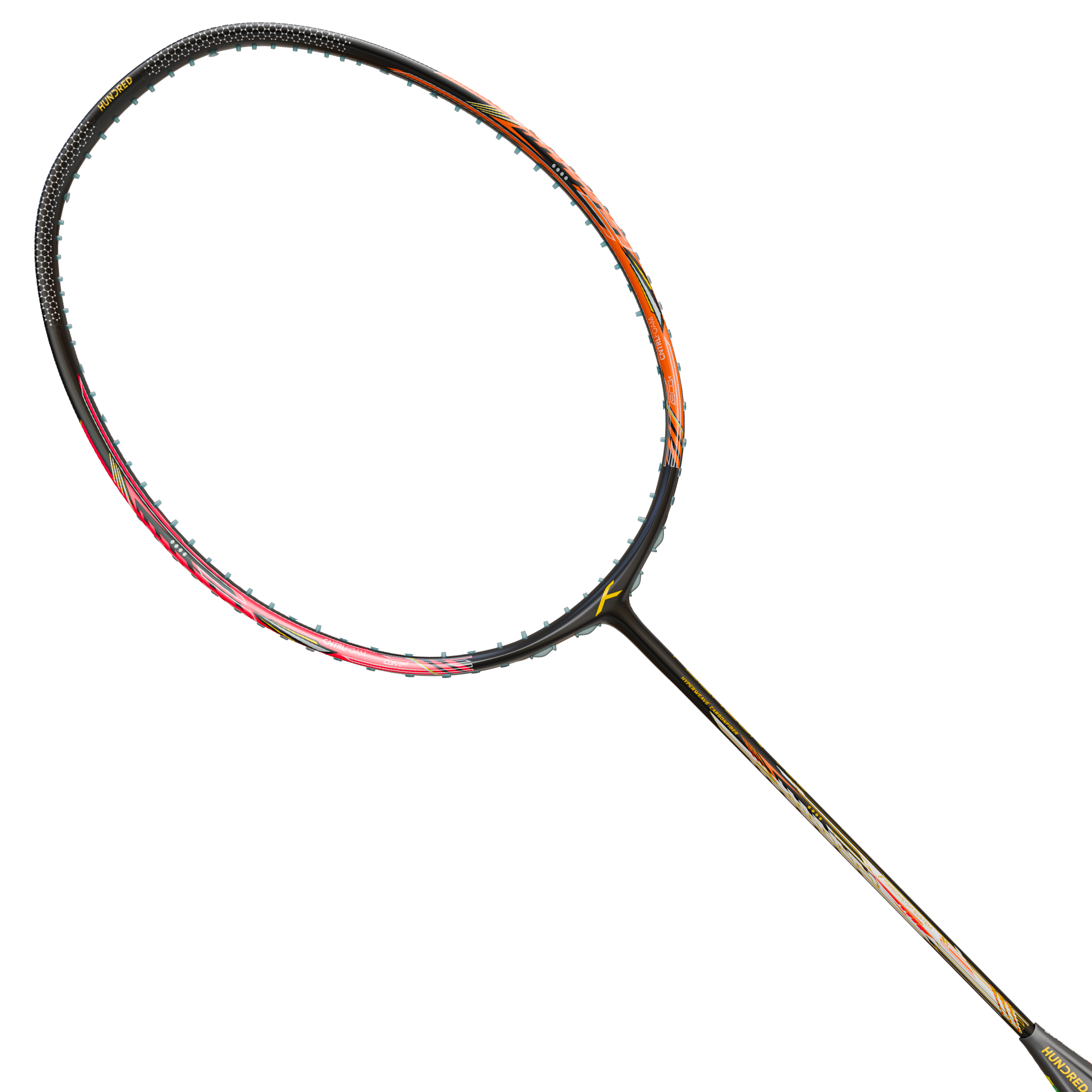 Hundred Flareon 700 Badminton Racket - Black/Orange Badminton Rackets Hundred