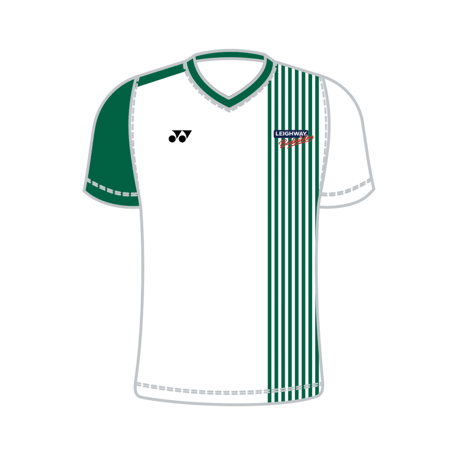 Yonex Kit Teamwear T009 Leighway Badminton Club Time T-Shirt V Neck Women - White/Forest