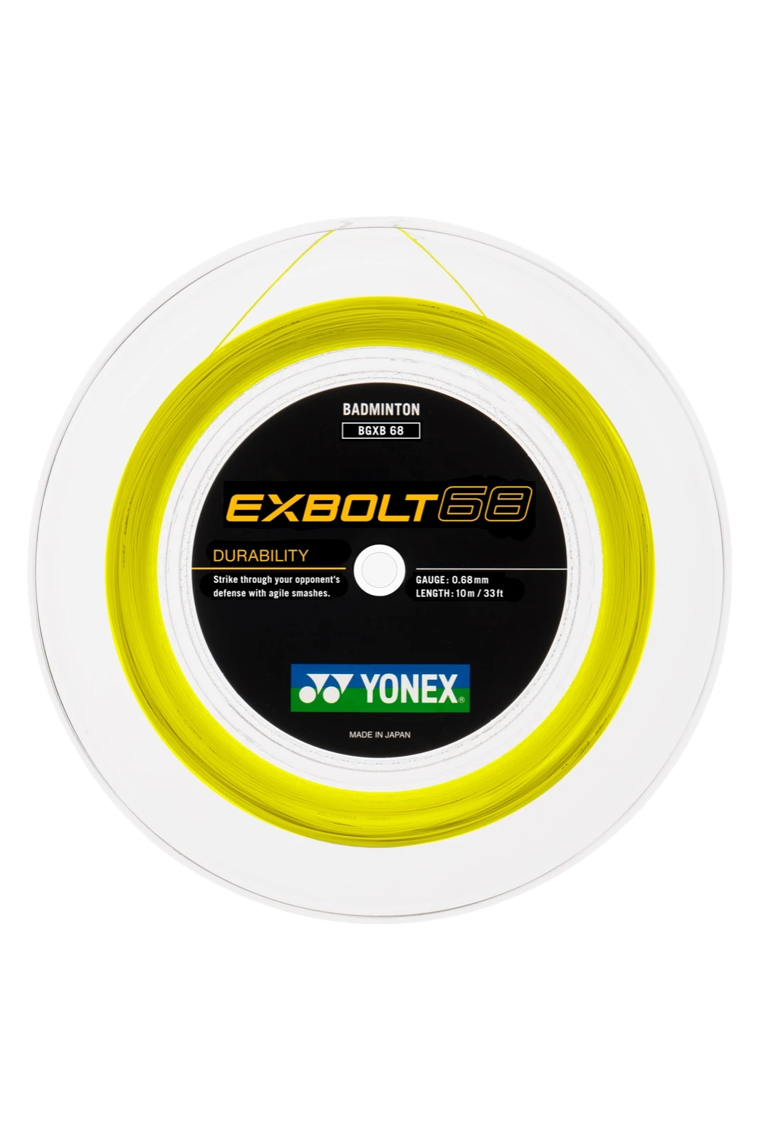Yonex Exbolt 68 Badminton String (200m Reel) Yellow YELLOW 200m Reel String (Reel) Yonex