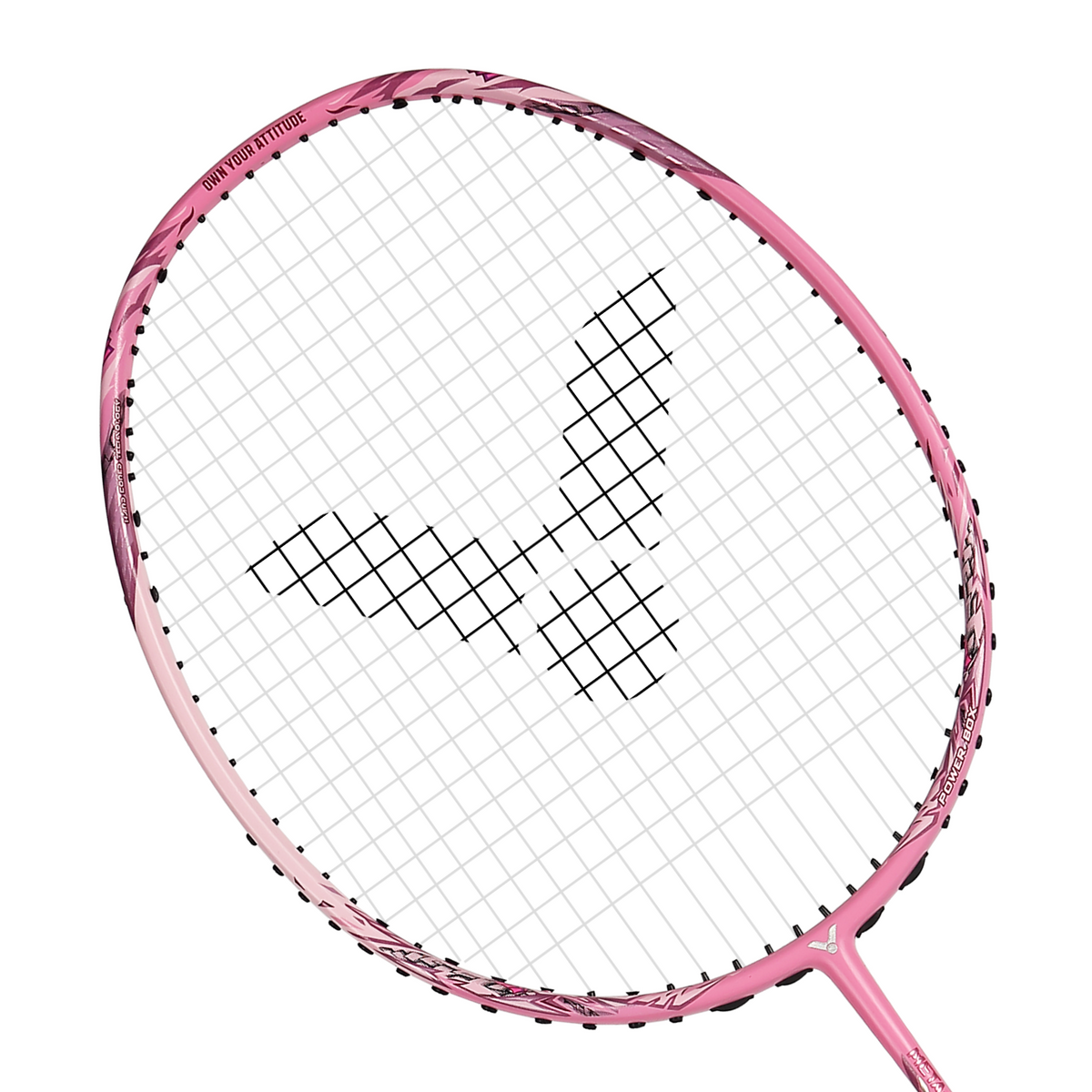 Victor Thruster K Ryuga Metallic LEE ZII JIA Badminton Racket, Pink, front view