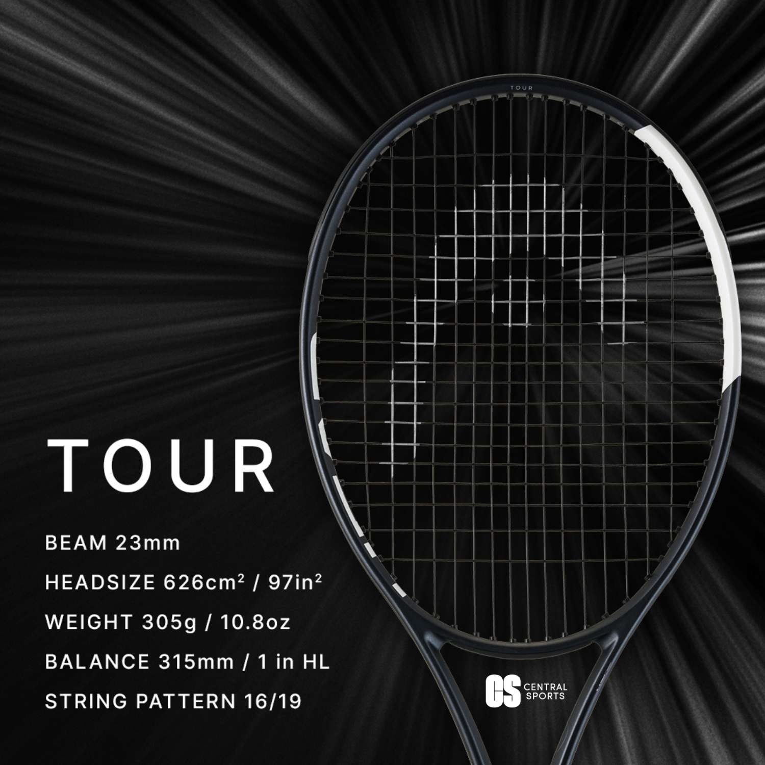 Head Speed Tour 2026 Tennis Racquet Strung - Black/White SP26 Tennis Rackets Head