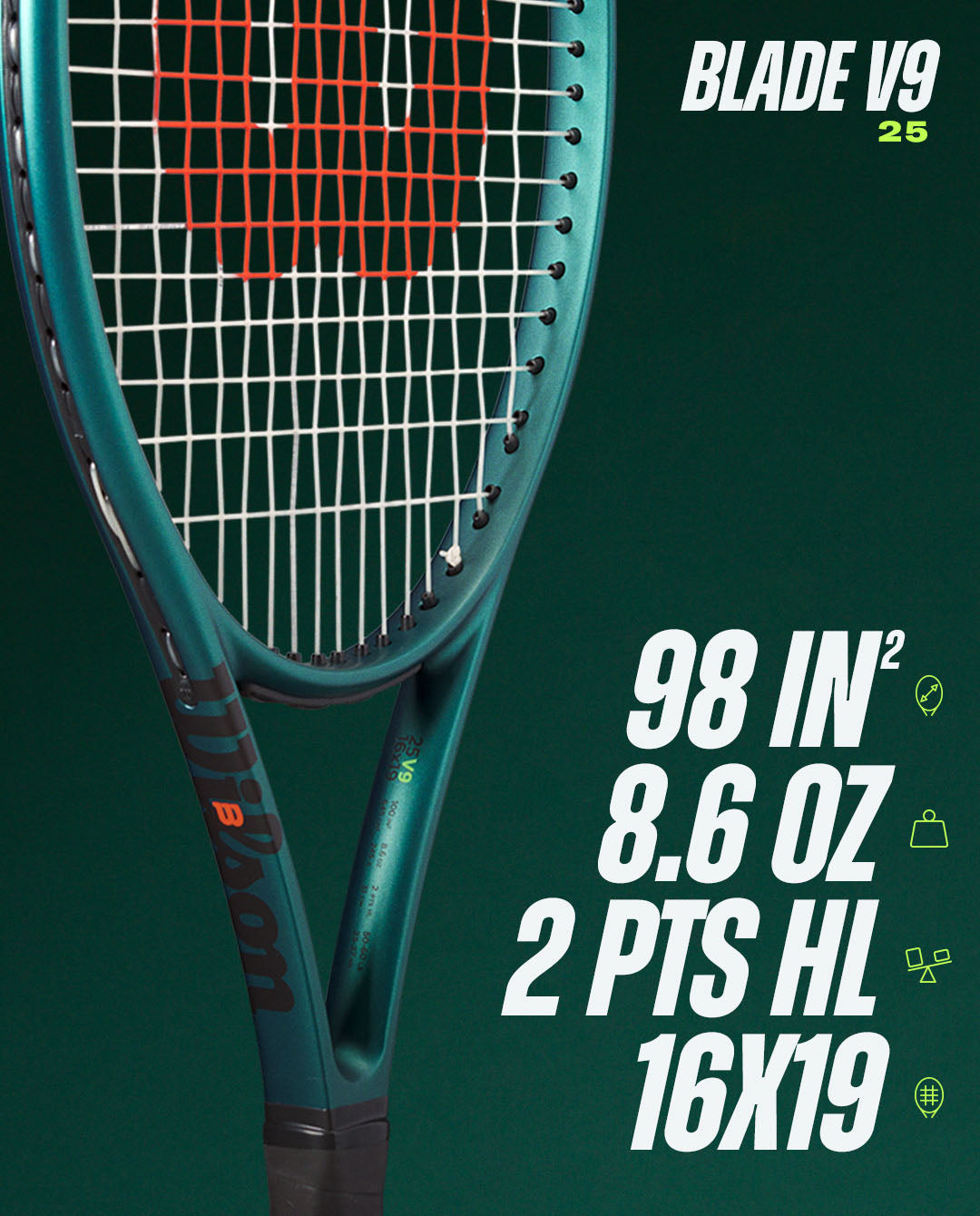 WILSON BLADE 25 V9.0 TNS RKT WR151610U Tennis Rackets Wilson