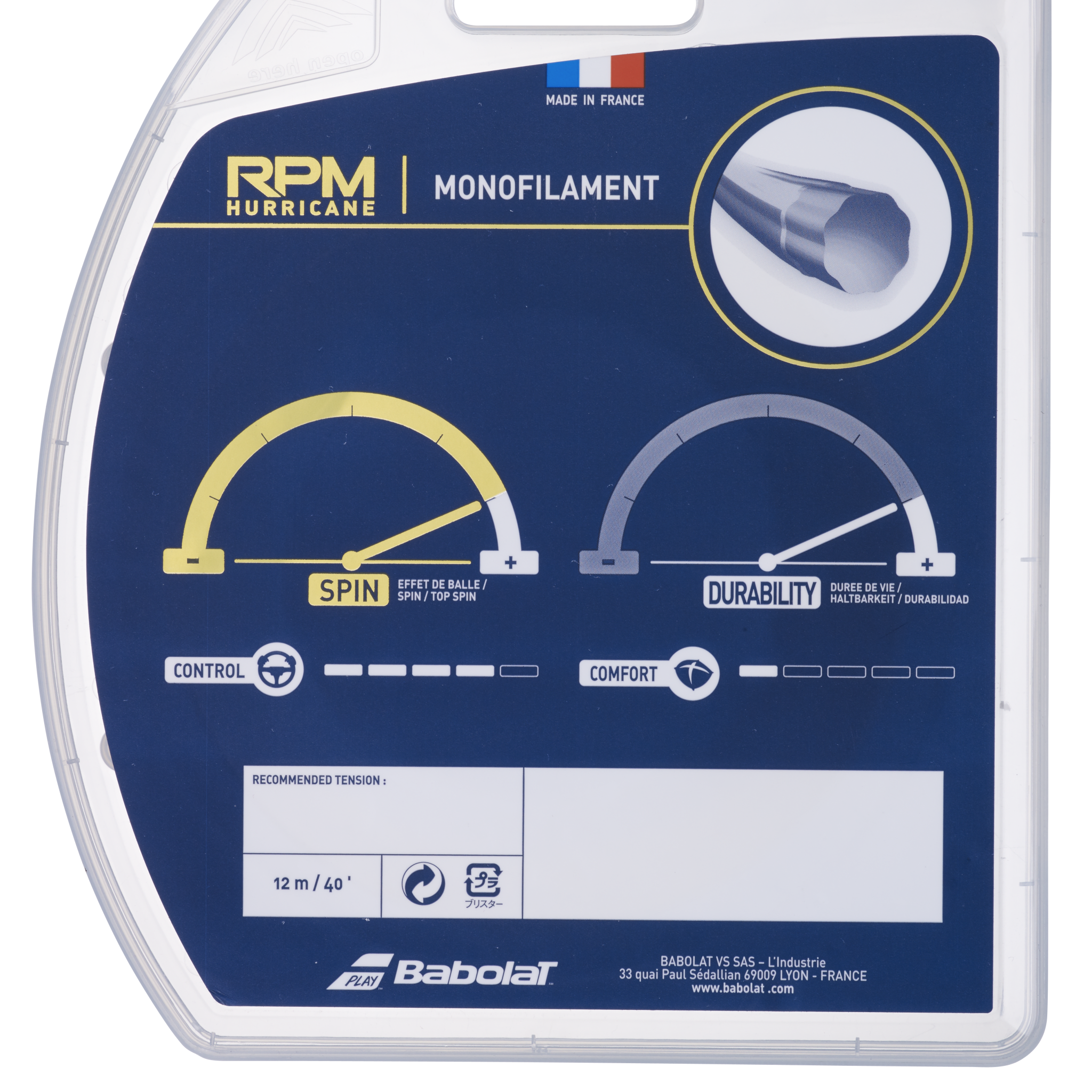 Babolat Pro Hurricane Tour Tennis String set 1.30mm 12m String (Packs) Babolat