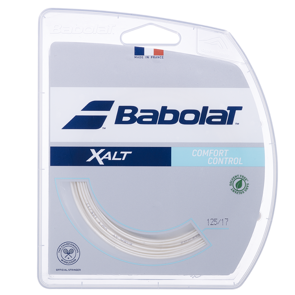 Babolat Xalt 12m Tennis String - White White 1.30mm 12M Set String (Reel) Babolat