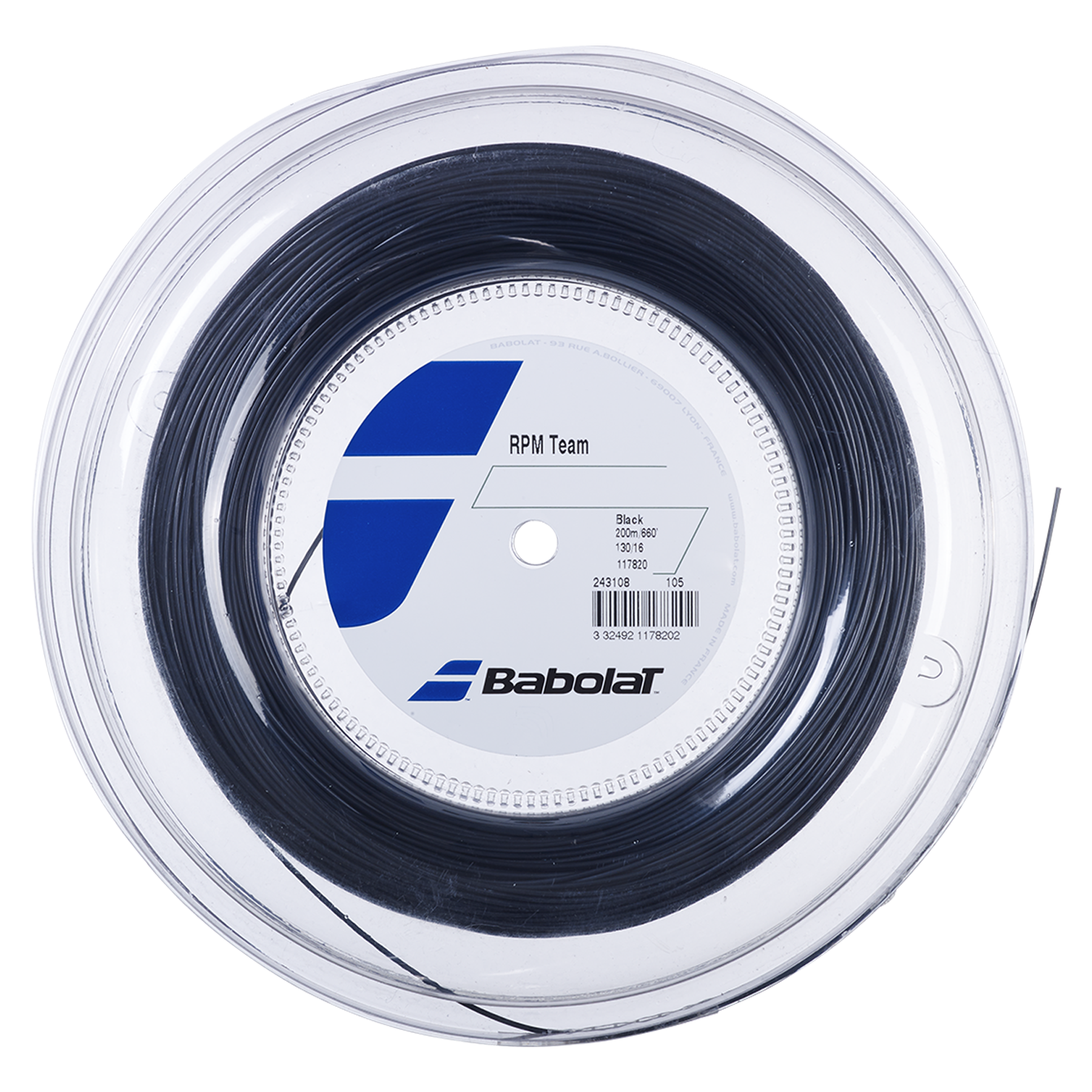 Babolat RPM Team 1.30mm/200M Tennis String - Black