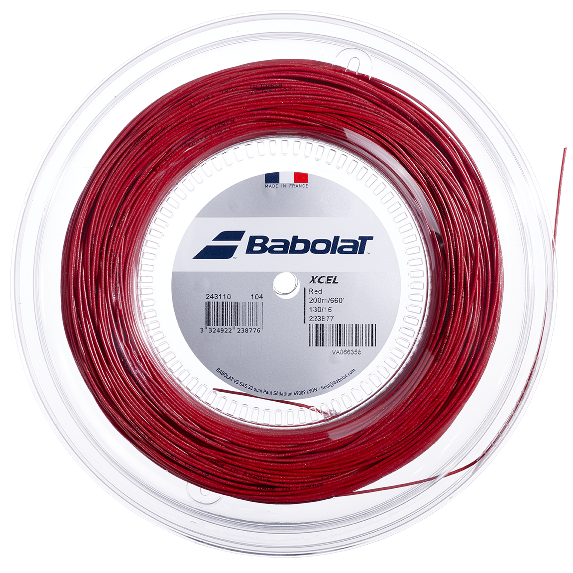 Babolat Xcel 660 1.25mm/200m Tennis String 200m Reel Red String (Reel) Babolat