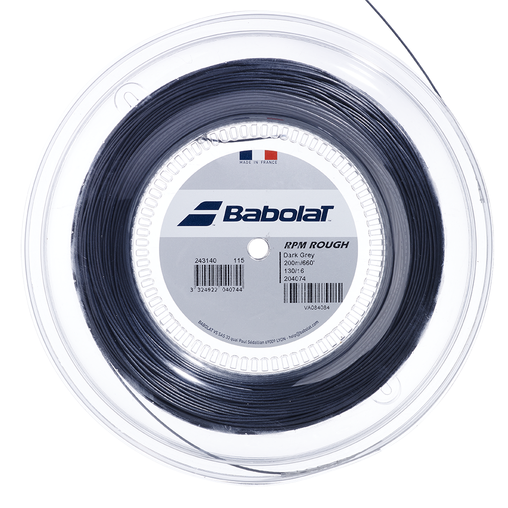 Babolat RPM Rough 1.25mm/200m Tennis String - Dark Grey 200M Reel Dark Grey String (Reel) Babolat