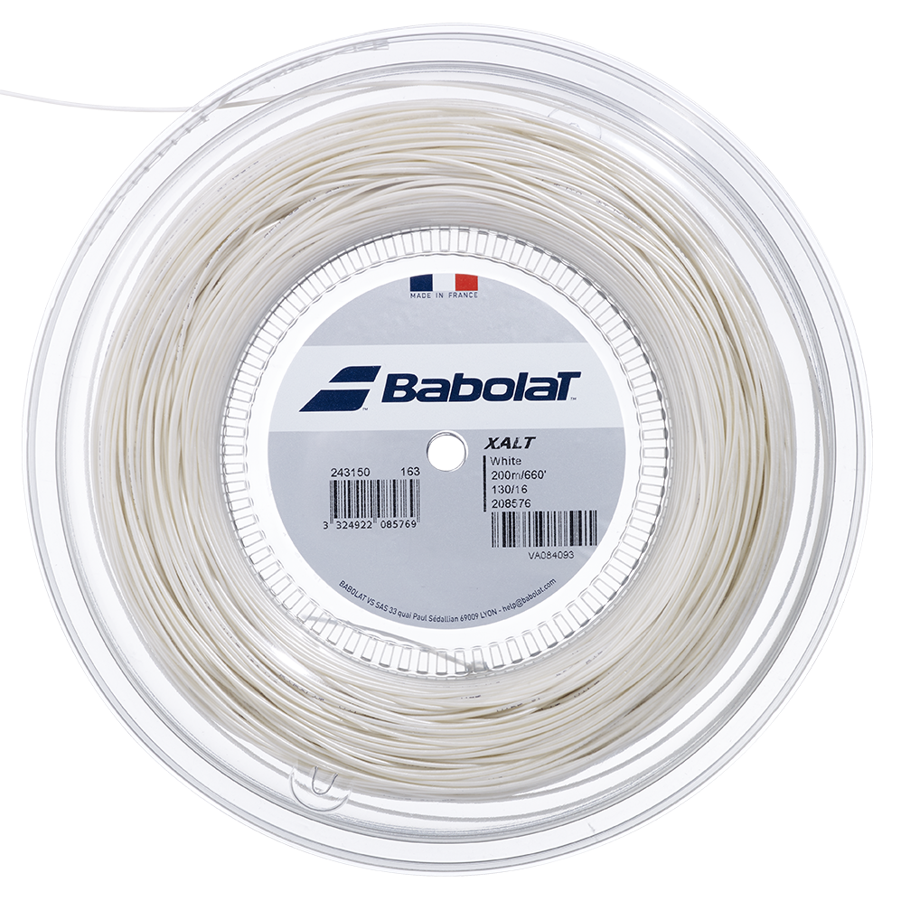 Babolat Xalt 200m Tennis String - White White 1.25mm 200m String (Reel) Babolat