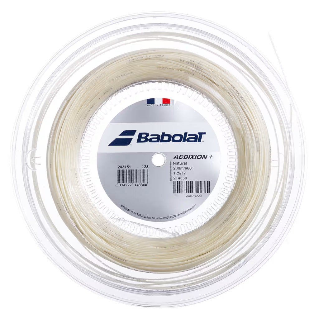 Babolat AddiXion+ 200M Tennis String, Natural, front view