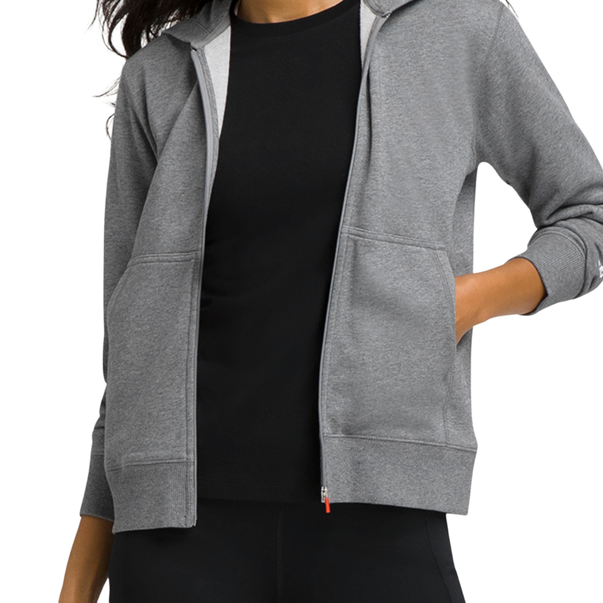 Wilson Team Zip Hoodie Women, Grey, front view