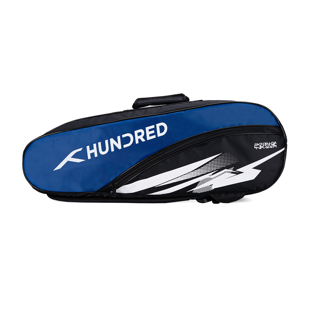 Hundred Cosmogear Badminton Kitbag - Black/Royal Blue Black Royal Blue 6 Racket Luggage Hundred