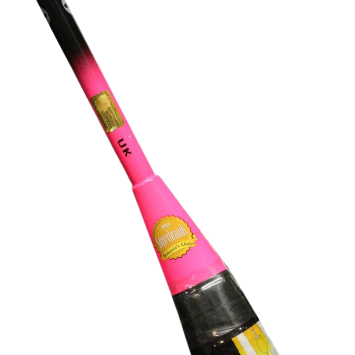 Apacs W-120g Badminton Training Racket (Strung), Black/Pink, side view