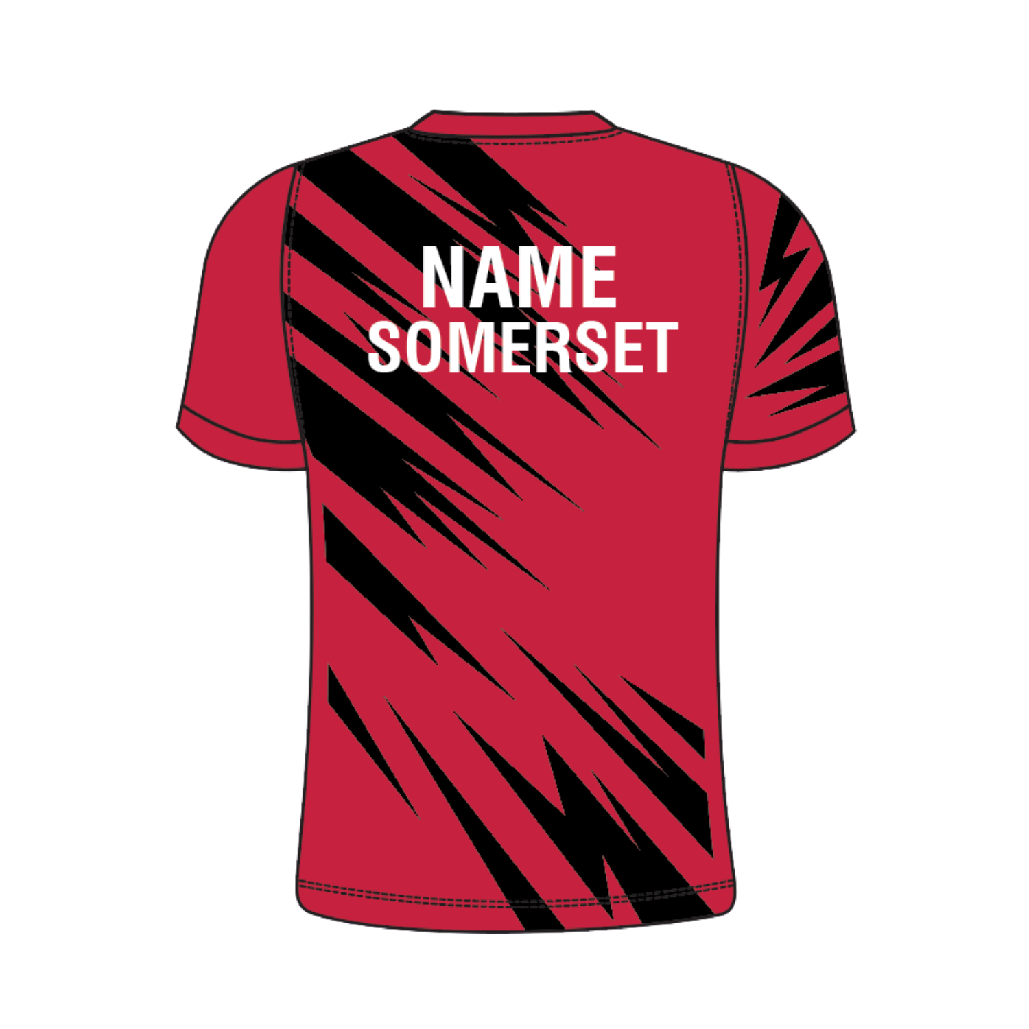 Somerset Badminton Association - Yonex Kit - T013 Tiger Strike T-Shirt Crew Neck Junior - Red/Black