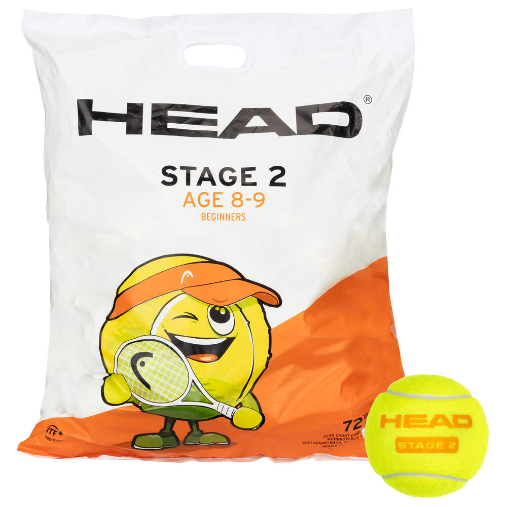Head Stage 2 Orange Tennis Balls 72 Pack - Orange One Size Tennis Balls Head