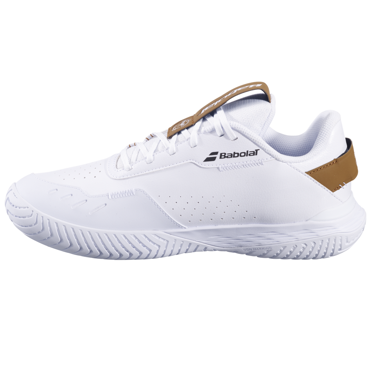Babolat SFX Evo All Court Wimbeldon 2025 Tennis Shoes Men, White/After Dark, back view