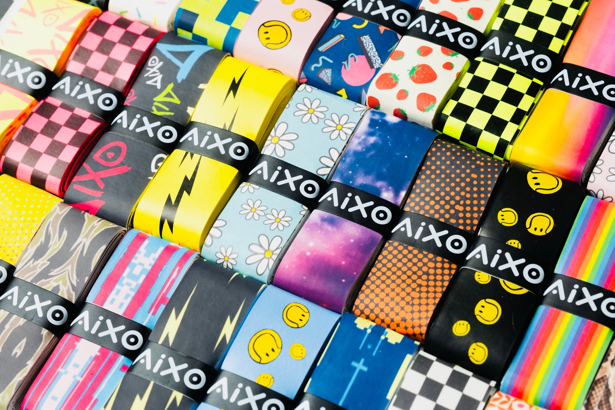 Aixo Rainbow Stripe Tacky Overgrip Overgrips Aixo