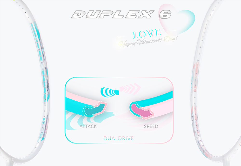 Jnice Duplex 6 Badminton Racket Unstrung RDPX-6, Pink/Blue, view 12
