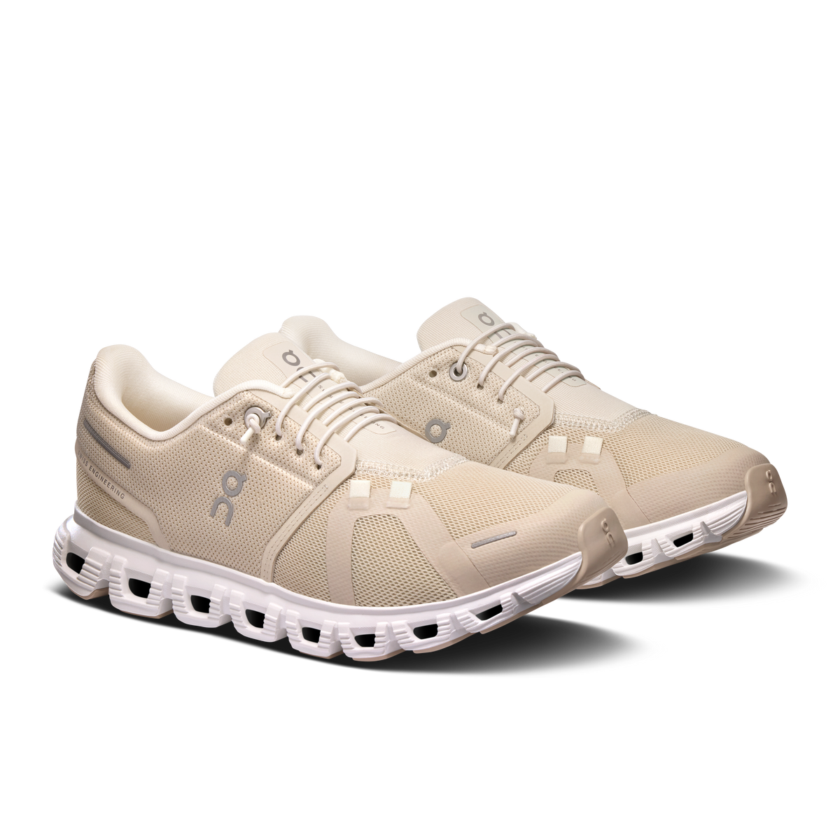 On Running Cloud 6 Running Shoes Women, Pearl/White, back view