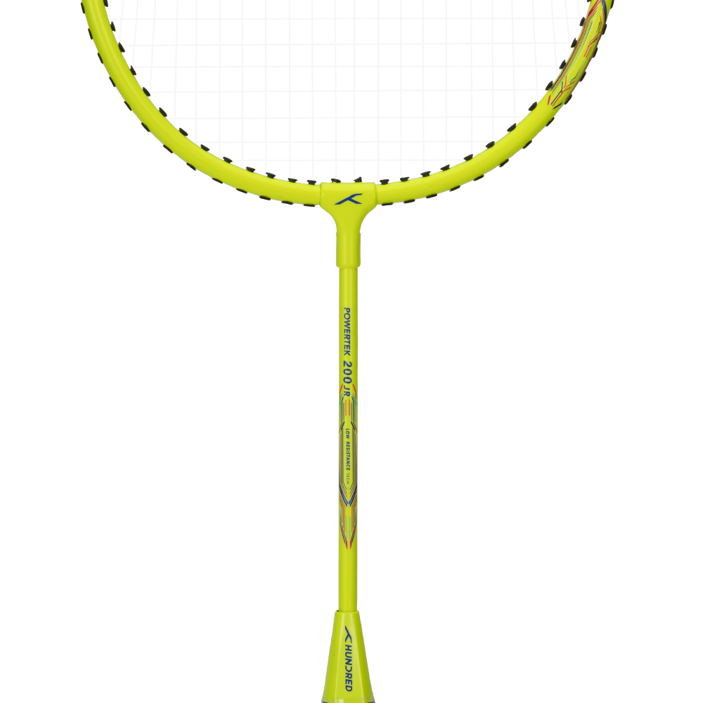 Hundred Powertek 200 2U Junior Badminton Racket - Yellow Badminton Rackets Hundred