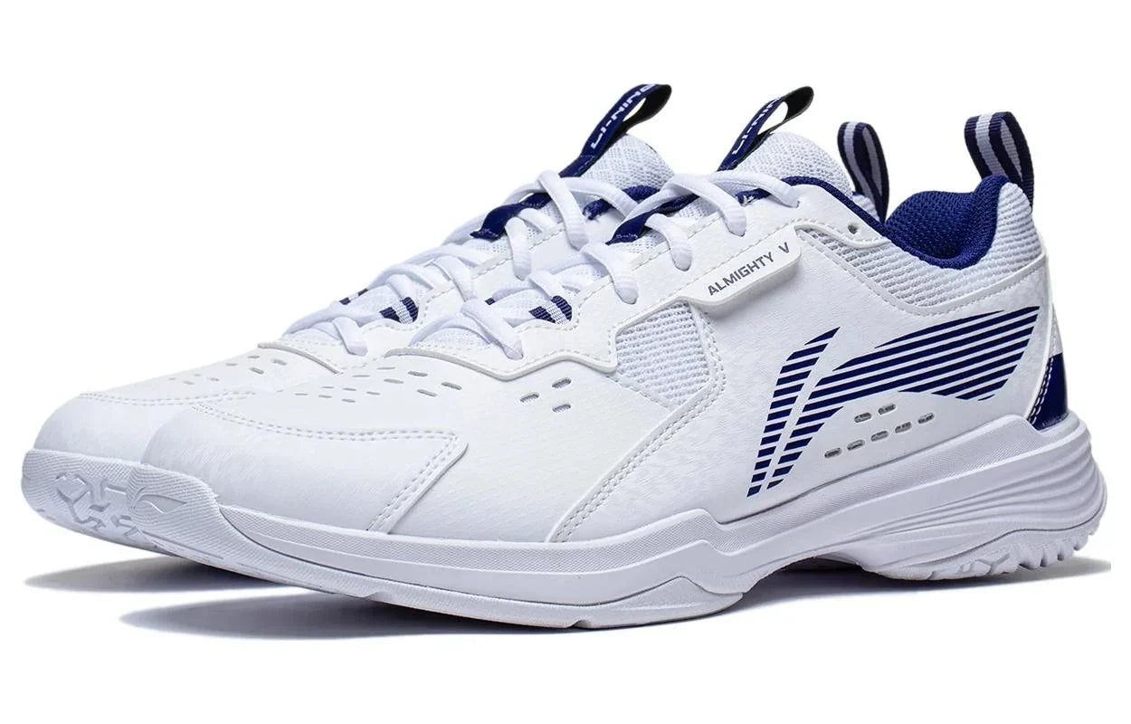 Li-Ning Almighty 5 Badminton Shoes AYTT001-3 - White/Blue by Li-Ning
