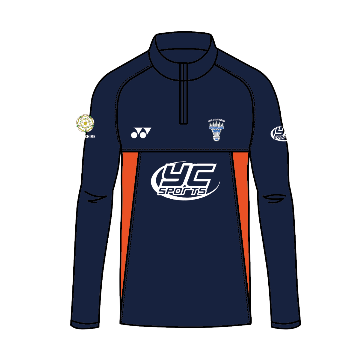 Hull & East Riding PC Midlayer 1/4 ZIP Junior - Navy/Orange