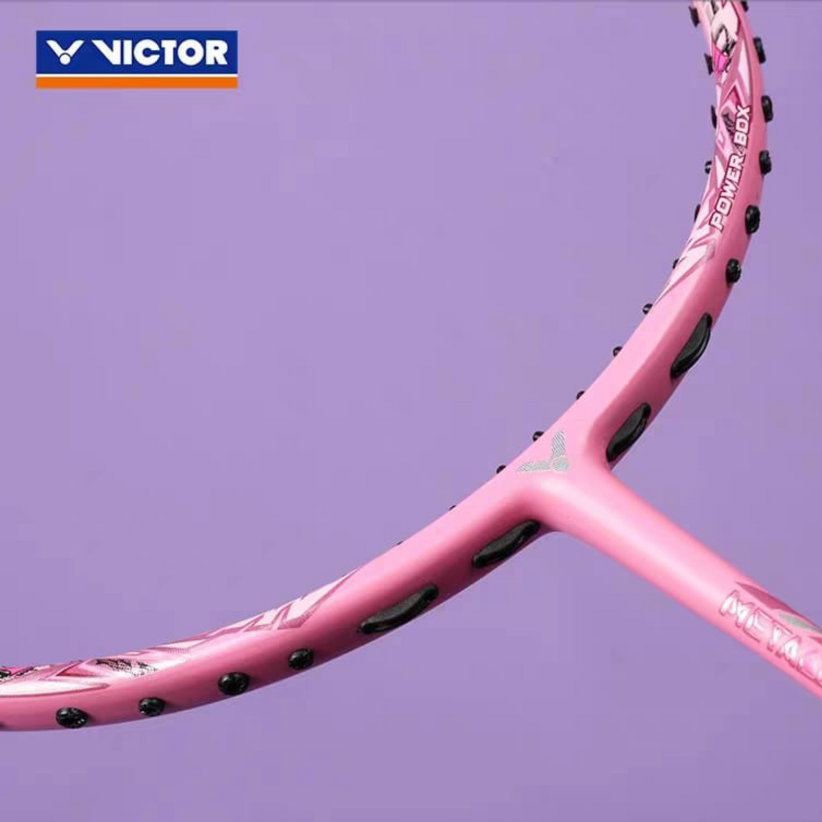 Victor Thruster K Ryuga Metallic LEE ZII JIA Badminton Racket, Pink, close-up detail