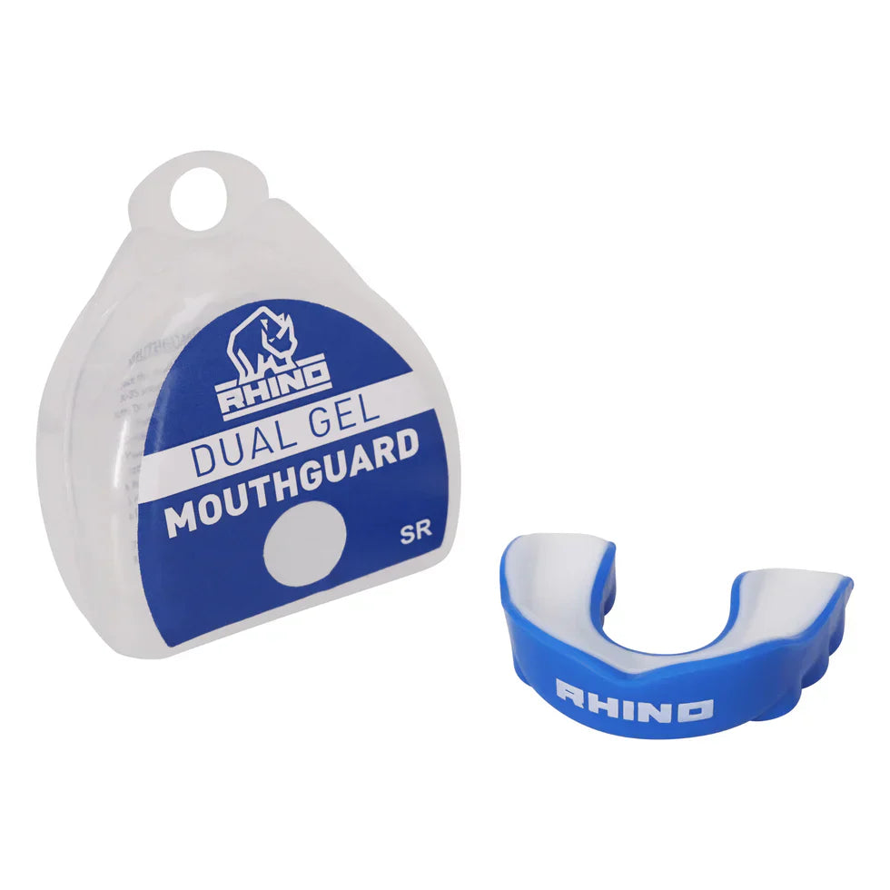 Rhino Dual Gel Mouthguard Blue Equipment Rhino