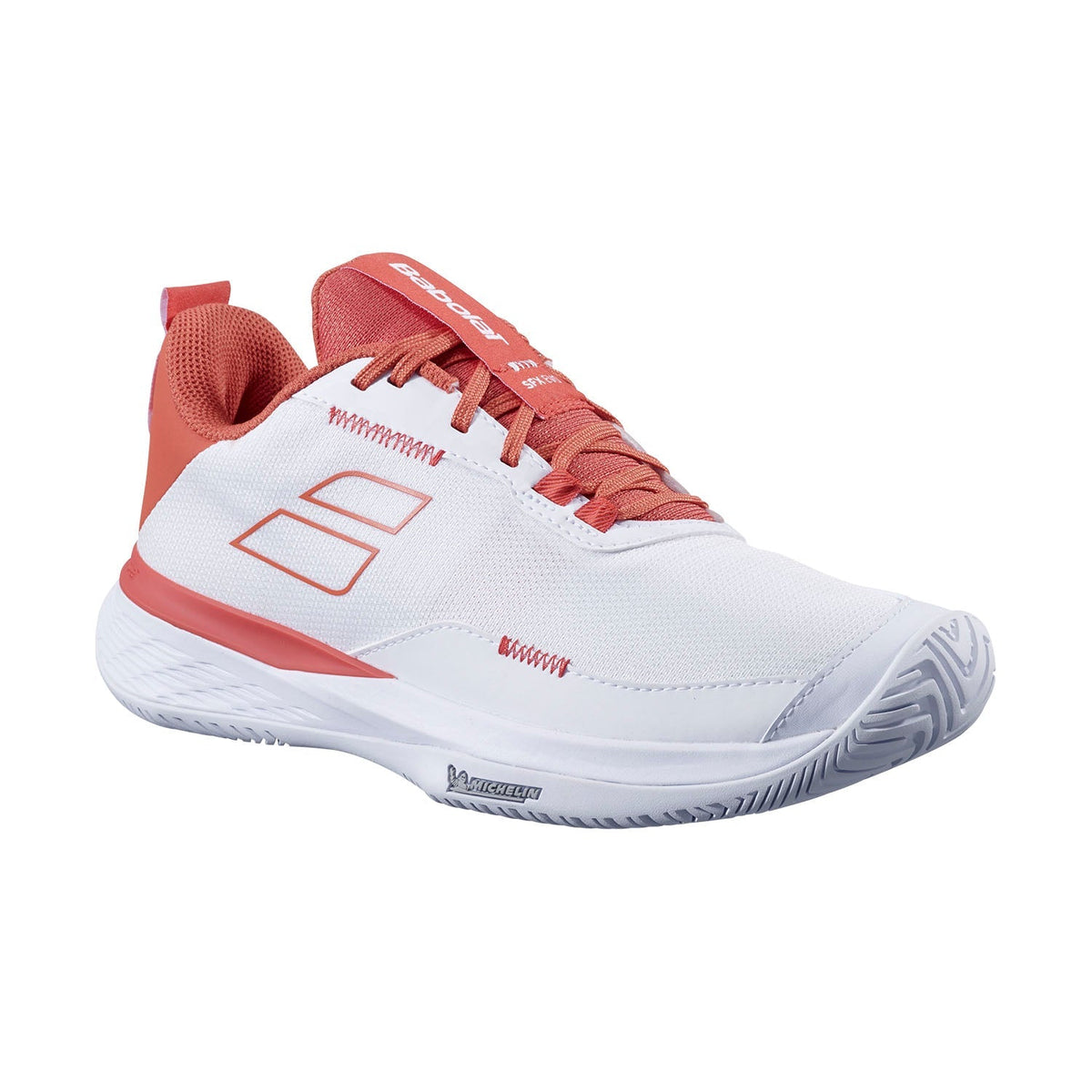 Babolat SFX Evo All Court Tennis Shoe Women, White/Terra Cotta, side view