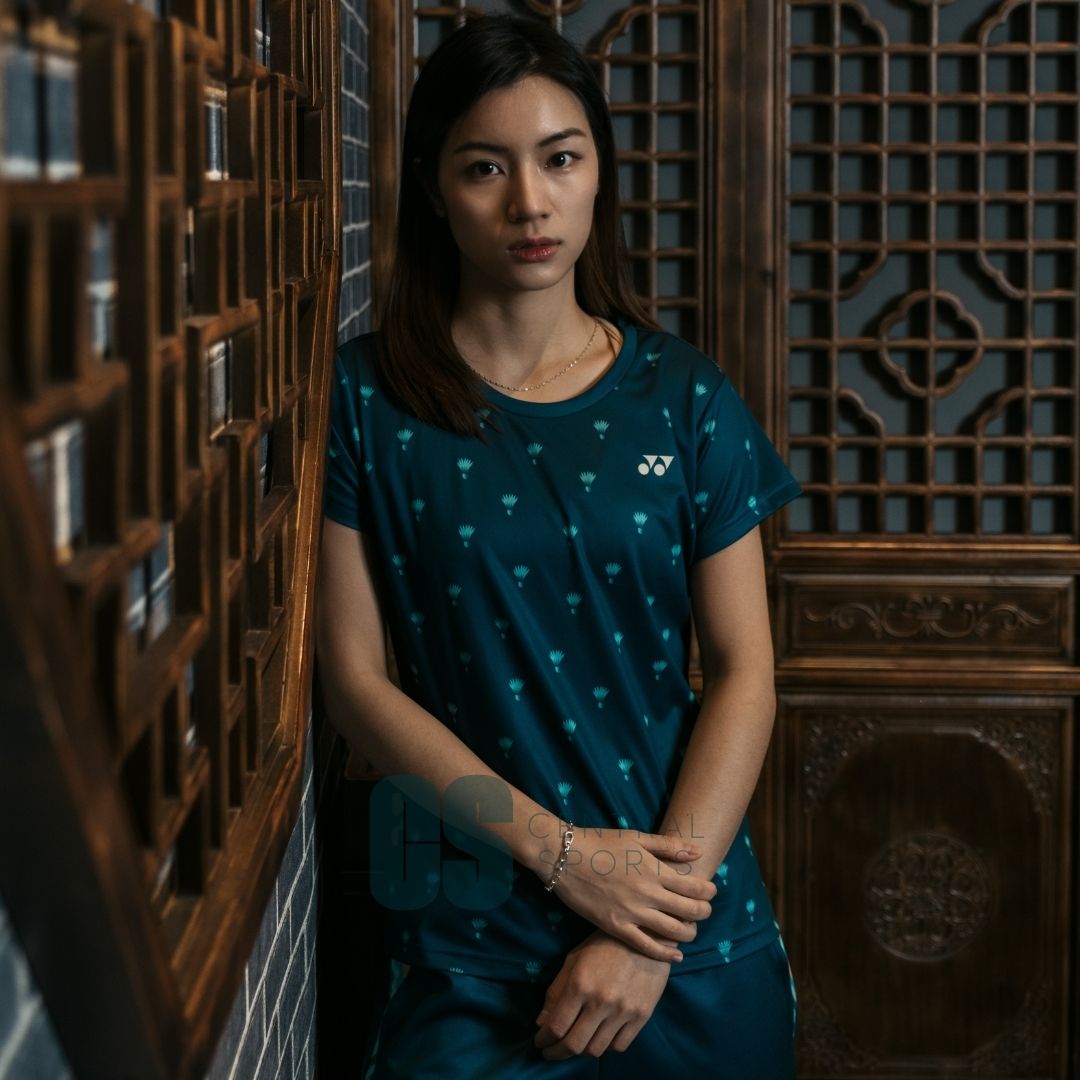 Yonex Coiled Snake Women Tech T-Shirt Dark Jade Clothing Yonex