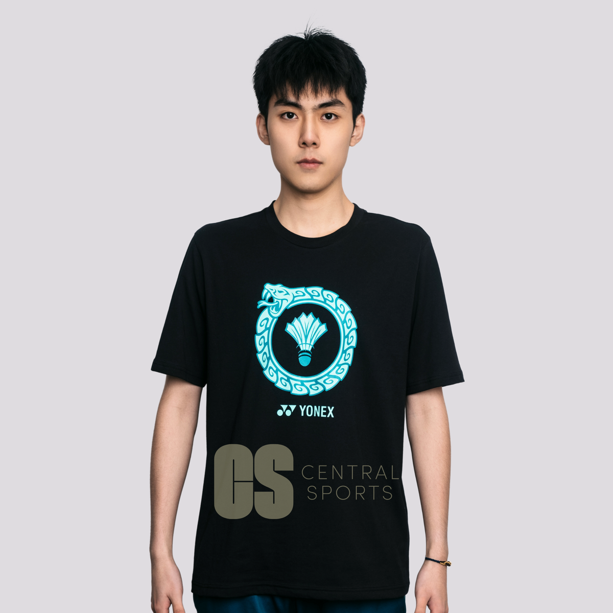 Yonex Snake Ring Mens Cotton T-Shirt Jade Clothing Yonex