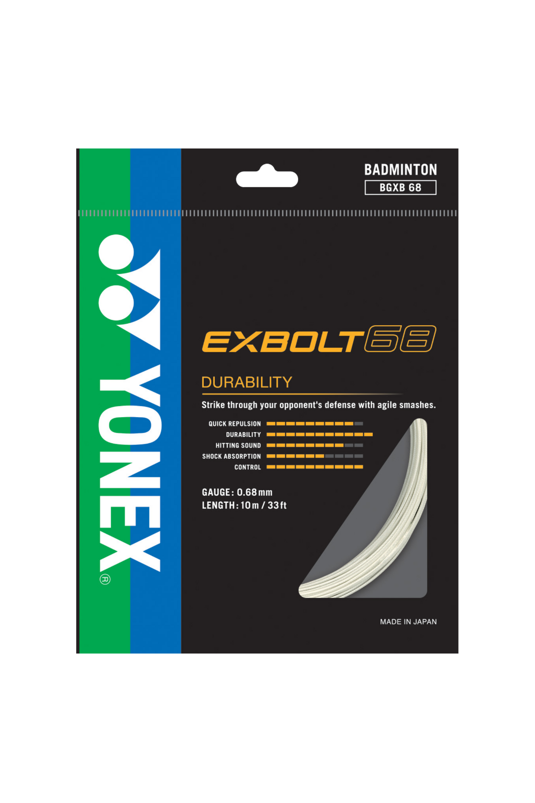Yonex Exbolt 68 Badminton String (10m Set) Yellow String (Packs) Yonex