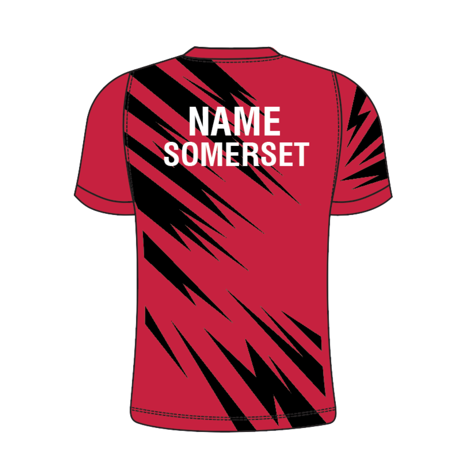 Somerset Badminton Association - Yonex Kit - T013 Tiger Strike T-Shirt Crew Neck Men - Red/Black