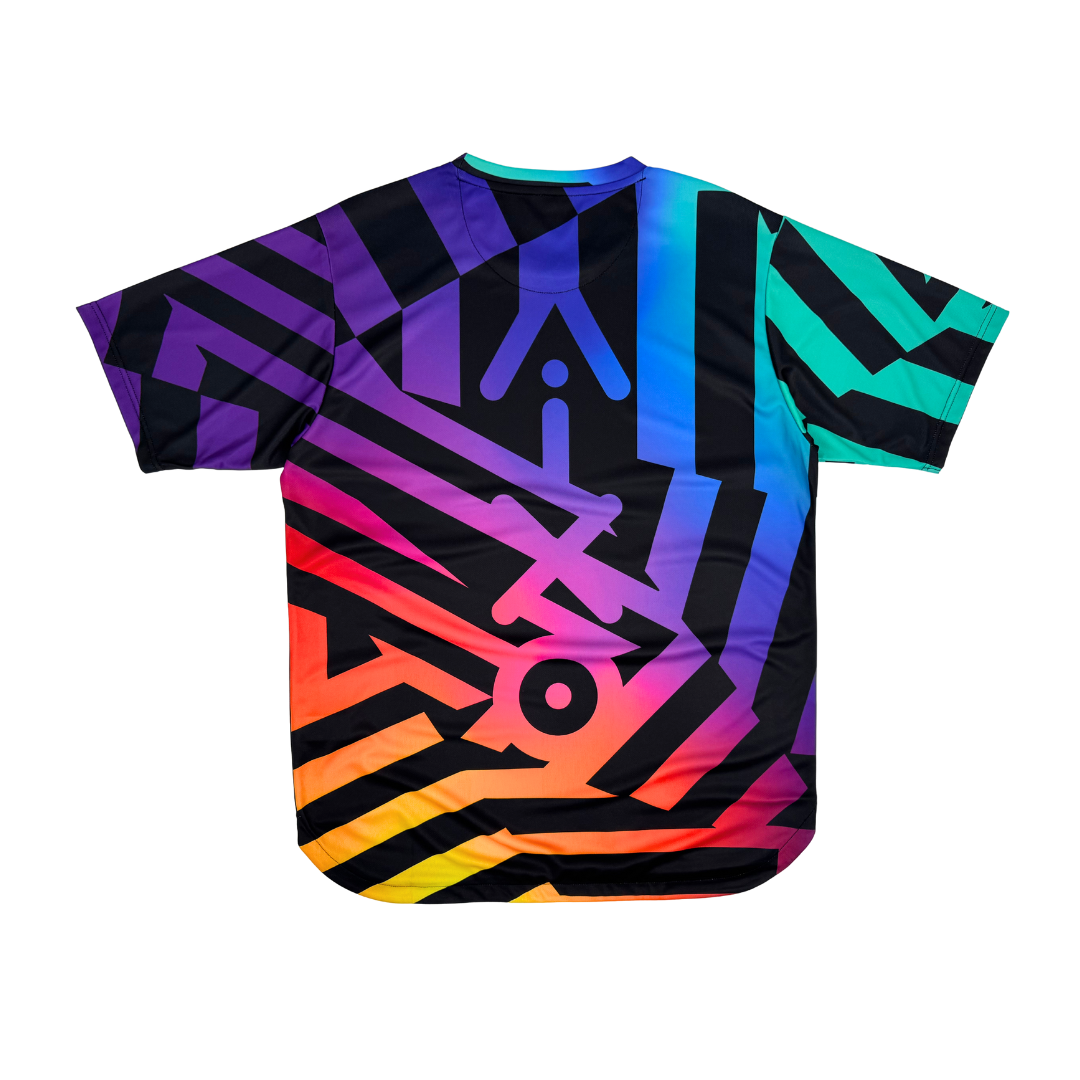 Aixo Rainbow Chaos Mens T-Shirt - Black T Shirt Aixo