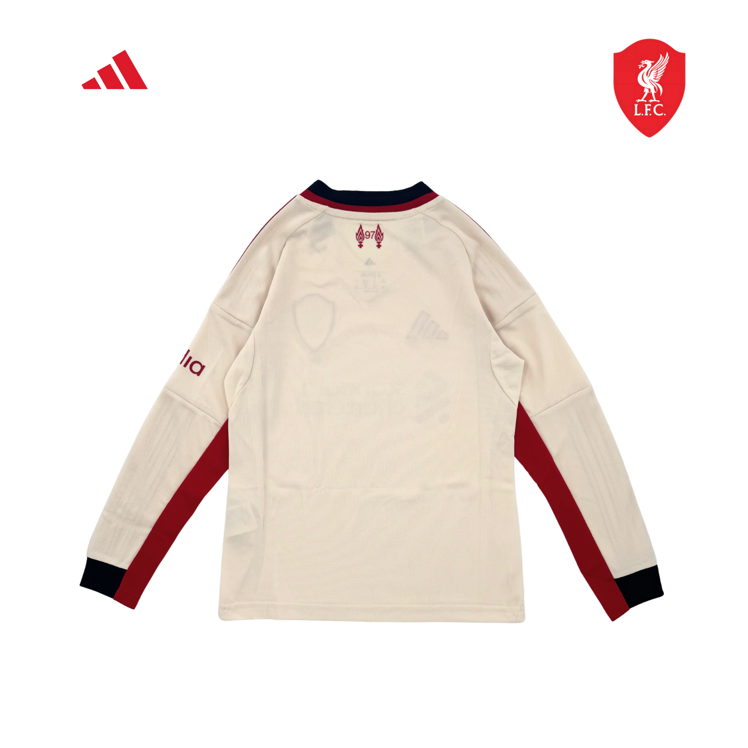 Adidas Liverpool F.C. 25/26 Long Sleeve Away Jersey Junior - Beige Clothing Adidas